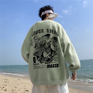 ！直播品质 重磅宽松大码港风关公印花圆领卫衣WY39-特p28图片