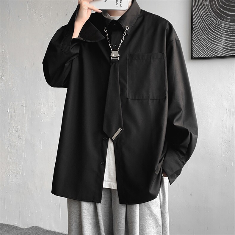 8XL-M高品质！特大码冰丝衬衫男领带衬衫日系加大码CS503P58控78,男装衬衫,电商D206-1