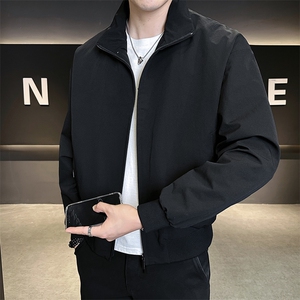 25081-M-3XL-P128店主风秋季新款纯色高品质立领简约百搭夹克男图片