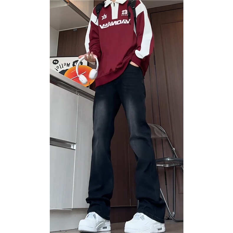 k16007-p35-S-5XL（网络图）微喇微弹大码现货牛仔裤浅灰,男装牛仔裤,星座116