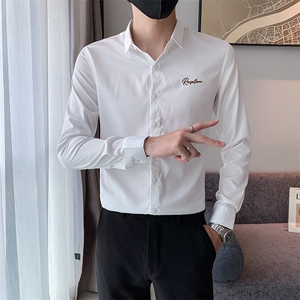 B216 CS332 P55 2025秋装新款男士刺绣长袖衬衫 小伙风图片