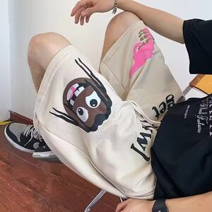 青少年短裤男夏季新款休闲凉感五分休闲裤潮牌痞帅美式直筒沙滩裤图片