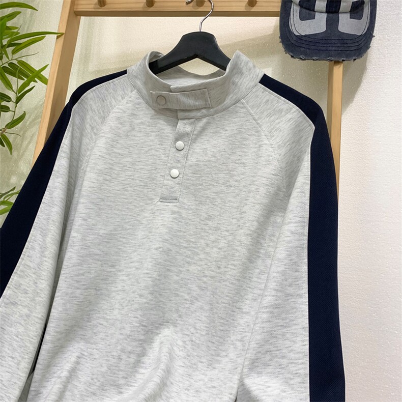 量大优供视频拼接排扣圆领长袖卫衣男XH82-特p30,男装卫衣,电商B367