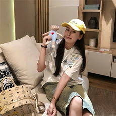 万针全刺绣解构设计260克重磅双纱纯棉高品质美式高街短袖T恤特35，男装T恤，电商A486