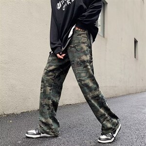 迷彩工装裤男潮牌高街vibe韩版休闲裤子K750P45图片