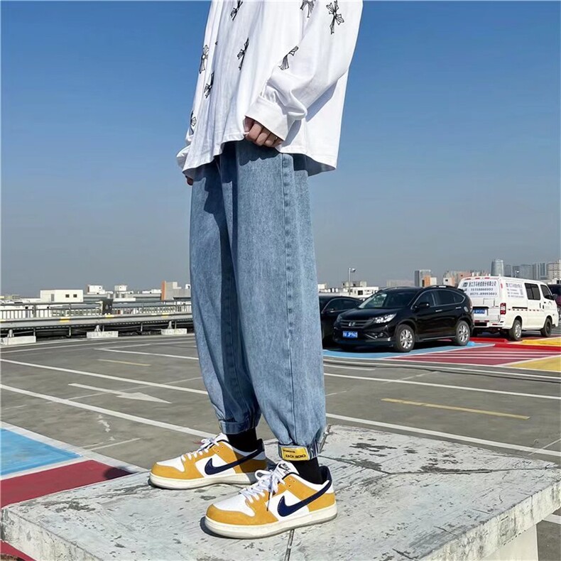 牛仔裤男新款宽松直筒修身裤子T267P40图片