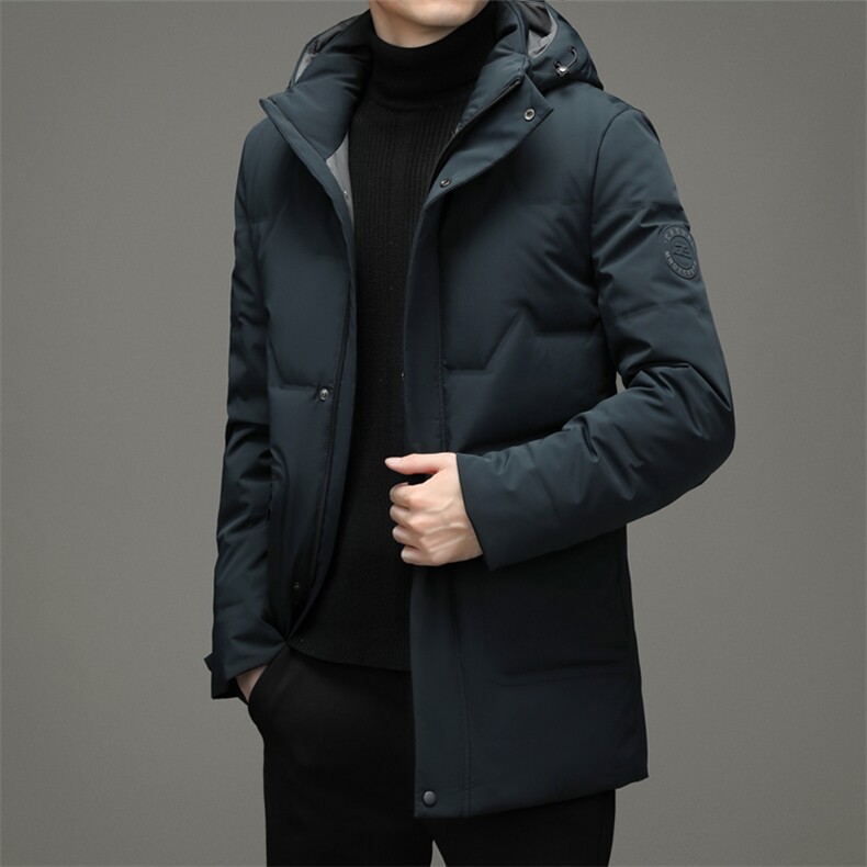 S803钱塘2020-2中年男士冬季厚款连帽商务休闲简约羽绒服P293,男装羽绒服,钱塘207-2