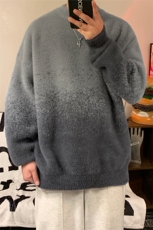 冬季毛衣休闲慵懒渐变毛绒圆领套头针织衫男女D5588-TP5078，男装针织衫/毛衣，电商A102