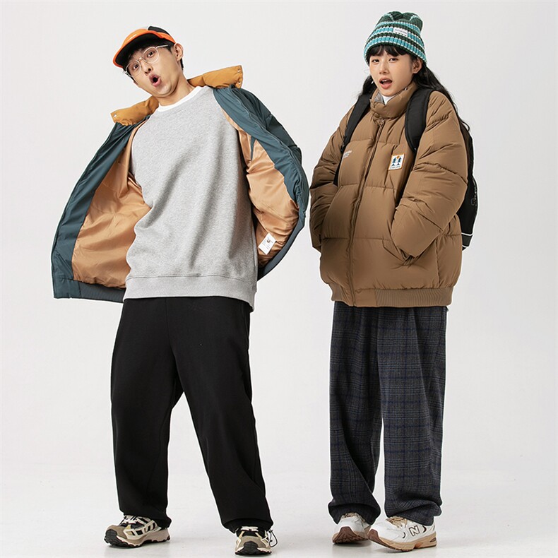 2026冬季新款男日系潮牌纯色刺绣宽松休闲棉服加厚外套MY376-F146,男装棉衣,电商A101（原外27）