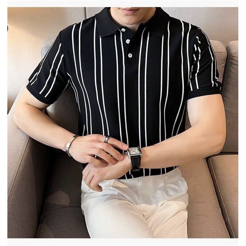M605-P45翻领短袖polo衫男潮牌夏季t恤韩版修身潮流百搭T恤上衣,男装Polo衫,星座617A-1（原B318A）