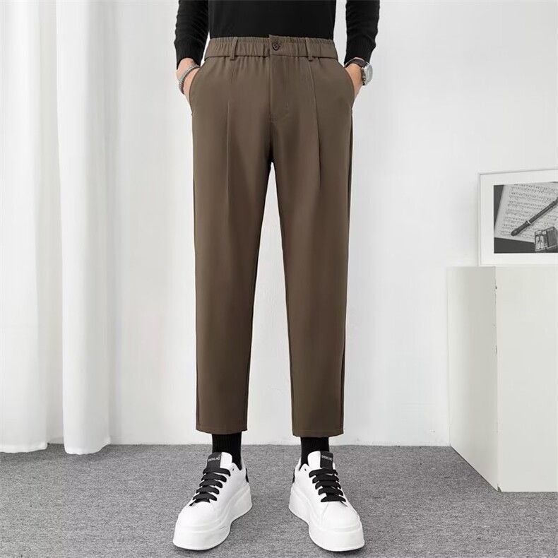 男生2024秋季新款九分小西裤男士直筒秋天休闲西装裤子男E01，男装西裤，星座1116A-2（原606A-1）