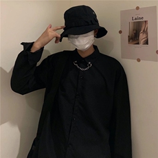 配链条衬衫男韩版潮流长袖高街帅气个性2023夏季ins外套CY378-P28，男装衬衫，星座412-3