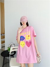 时尚潮流休闲长款T恤，女装T恤，泽妤