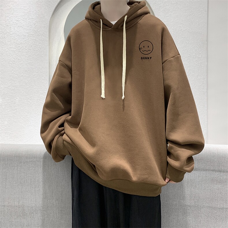 WY2072-P35纯棉连帽卫衣男大码运动帽衫宽松薄外套男,男装卫衣,电商A040