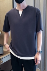 夏打底衫纯色百搭纯色圆领T恤短袖社会小伙A236-82558-特P38，男装T恤，电商A236