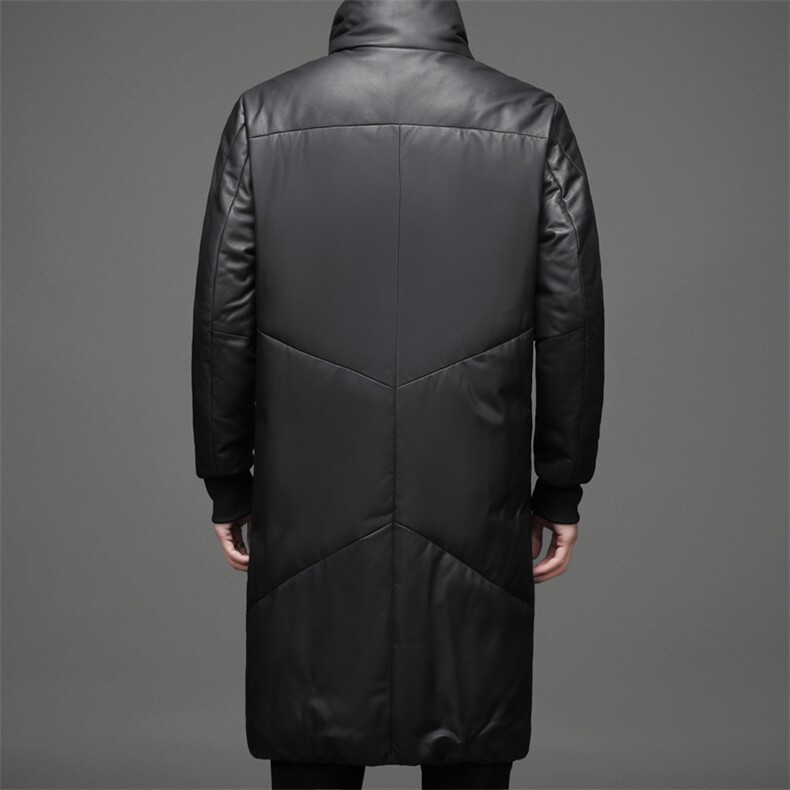 DLSN68D81878皮衣男头层绵羊皮白鸭绒羽绒服连帽皮风衣P1560,男装皮衣,电商B360