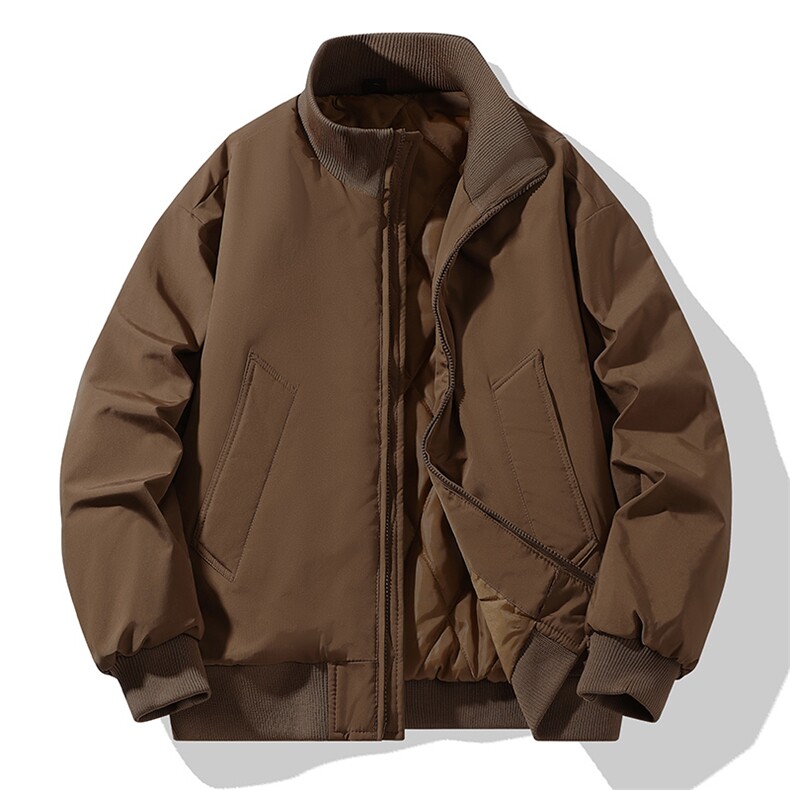 抖音得物美式潮休闲夹克春季立领纯色复古工装加厚棉服外套MF01,男装夹克,电商A443