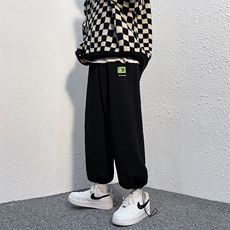 现货2025四季款男装宽松休闲印花束脚抽绳运动裤卫裤DM78-P50，男装休闲裤，电商D321-1