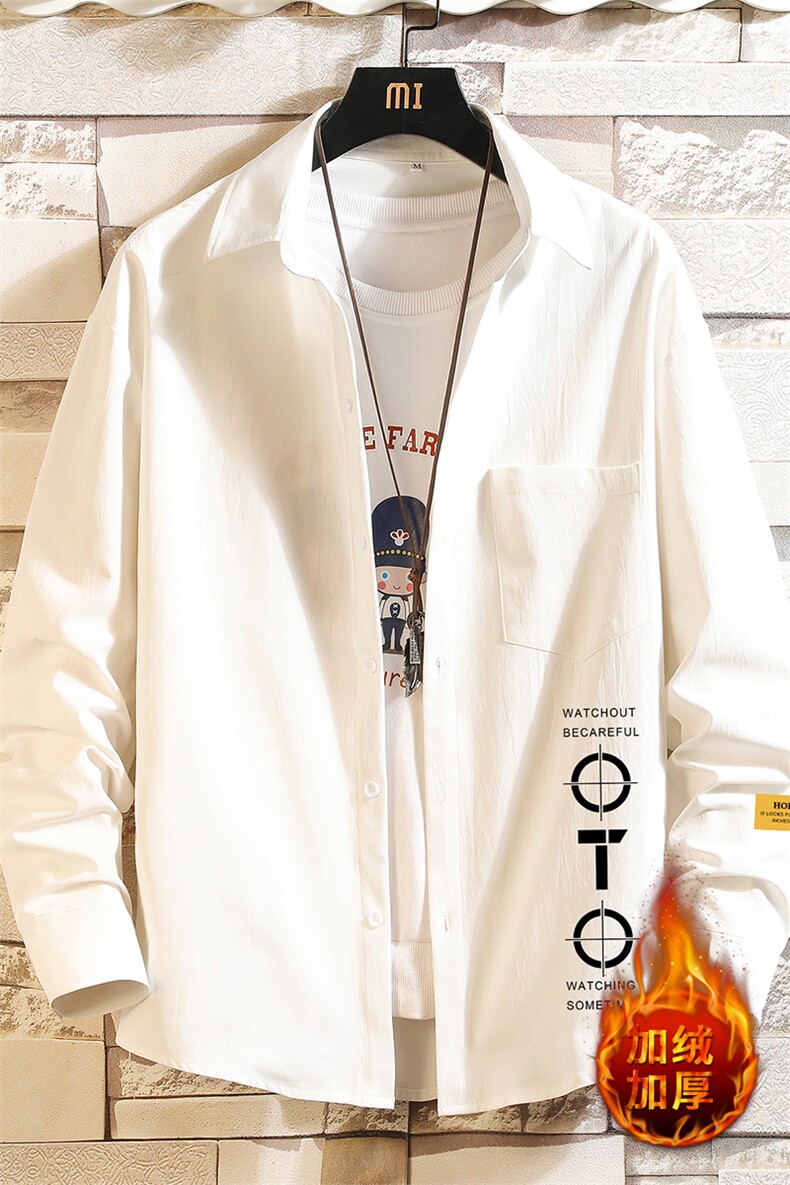 CS15114-P38加绒款-P48长袖衬衫男士大码宽松衬衣男寸衫男寸衣,男装衬衫,电商A040A