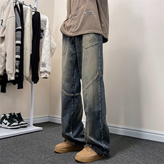 2024春季新款复古水洗牛仔裤男高街vibe直筒休闲裤现货K7768-P52，男装牛仔裤，星座512-3