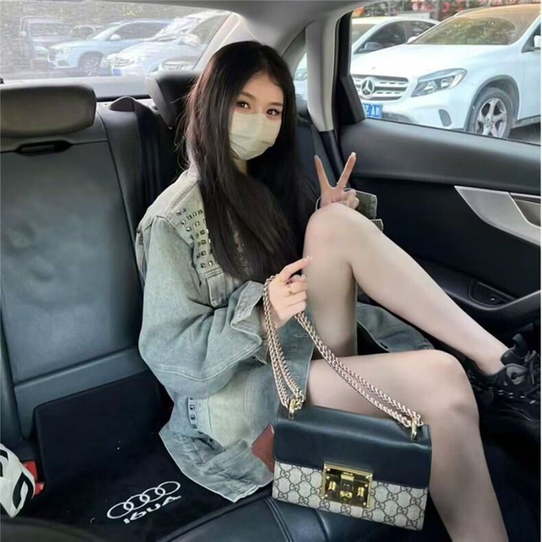 JK29-P72美式复古重工铆钉牛仔外套女春秋设计感小众宽松,男装工装外套,电商B323A