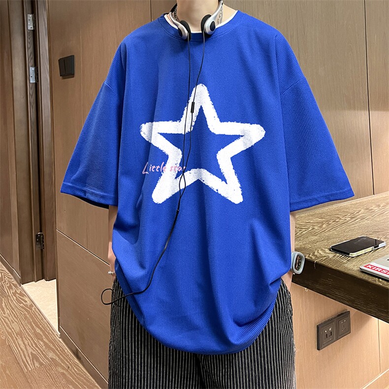 华夫格t恤男短袖男大码五分袖酒店风HT73286-P22,男装T恤,电商A040