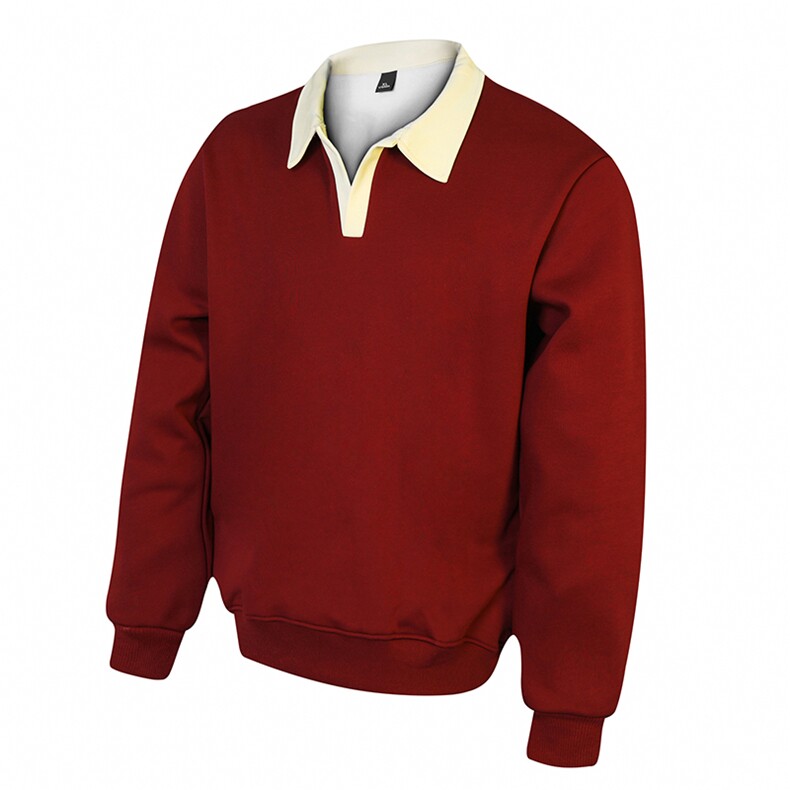 抖音得物二开25秋冬美式高街重磅华棉撞色POLO翻领卫衣W137，男装卫衣，电商A486