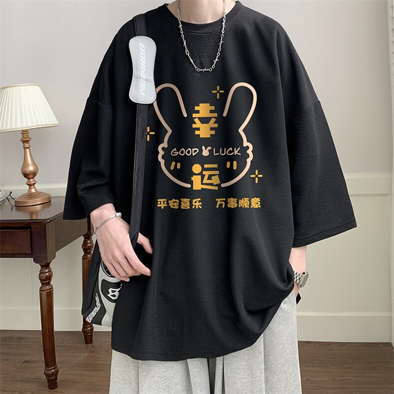 春夏季七分袖t恤男大码五分袖男短袖中袖Q11297-P30,男装T恤,电商A040