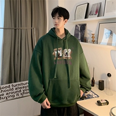 抖音品质23/秋季320G华棉男士连帽大码印花卫衣WYH3255-P45控68，男装卫衣，电商B370
