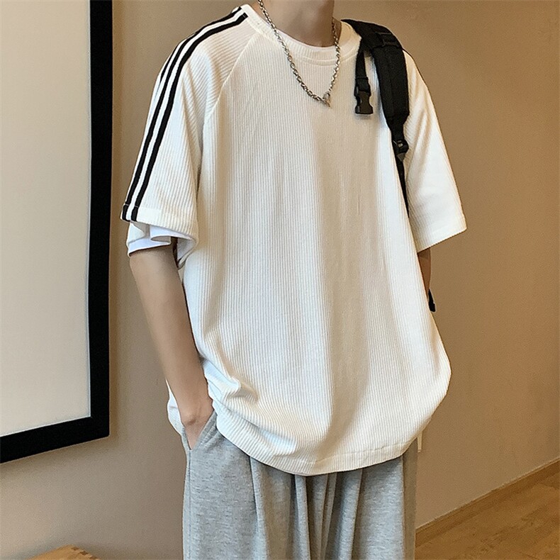 T031-P22港风潮流华夫格短袖T恤,男装T恤,星座1501-1