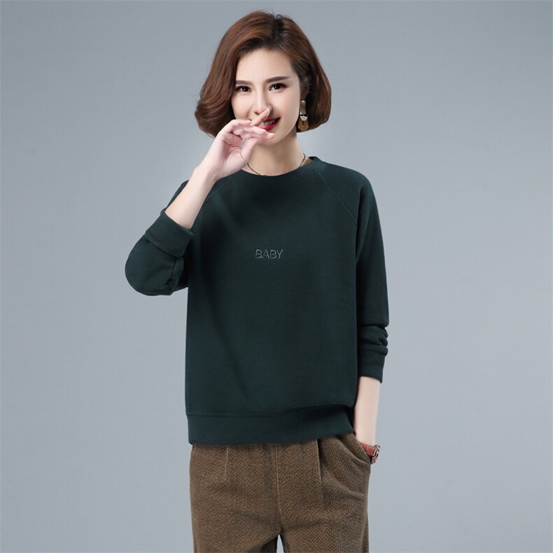 2023年春季新款潮韩版时尚刺绣卫衣女长袖春秋套头圆领长袖上衣服,女装卫衣/绒衫,简韵佳