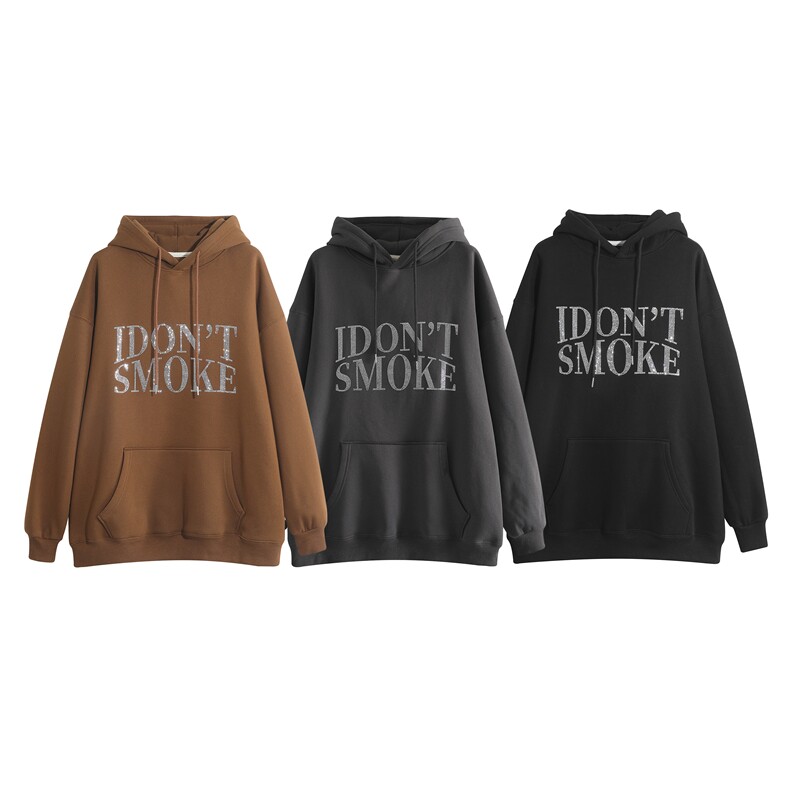 秋季大码卫衣ins港风宽松连帽百搭烫钻外套X5539-平铺图-P60控78，女装短外套，电商A061-1