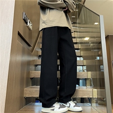 休闲西裤男毛呢松紧腰直筒长裤免烫男士西装裤子K2551TP45，男装西服套装，电商D325