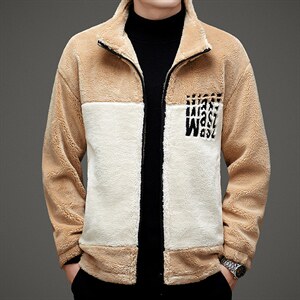 MJ-19845秋冬2021海宁男式仿羊毛皮草男立领修身颗粒绒夹克P132，男装夹克，电商B360