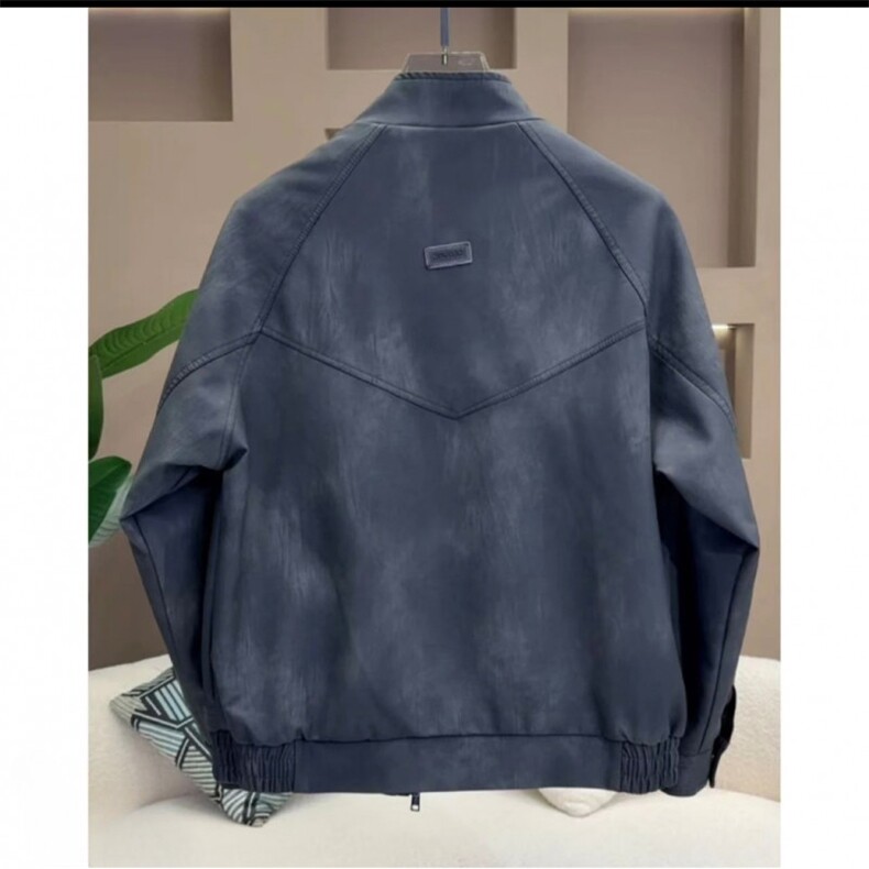 韩版潮流美式复古休闲皮衣加绒立领皮衣A329-JR8893-P165,男装皮衣,电商A329