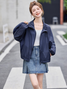 轻薄防晒衣女2025夏新款时尚宽松透气小个子休闲短款巨好看短外套图片
