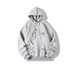 WY2115-P35加绒款-P40纯棉连帽卫衣男大码运动帽衫宽松薄，男装卫衣，电商A040