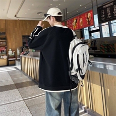 W25207-特P40港风学生青少年外套2026春秋时尚休闲卫衣男打底衫，男装卫衣，电商D310B