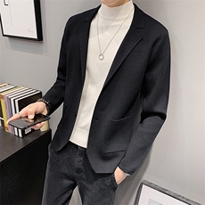 网图现货79368-P75休闲针织开衫男士线衣西装领毛衣外套男韩版，男装针织衫/毛衣，电商D310B