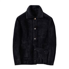 3330冬季翻领休闲加厚保暖水貂绒开衫外套，男装针织衫/毛衣，钱塘2010-1