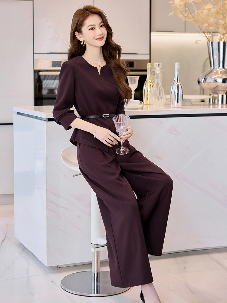 喜婆婆婚宴装2025新款春季年轻洋气质结婚妈妈礼服时尚阔腿裤套装,女装套装/套裙,卡杰菲