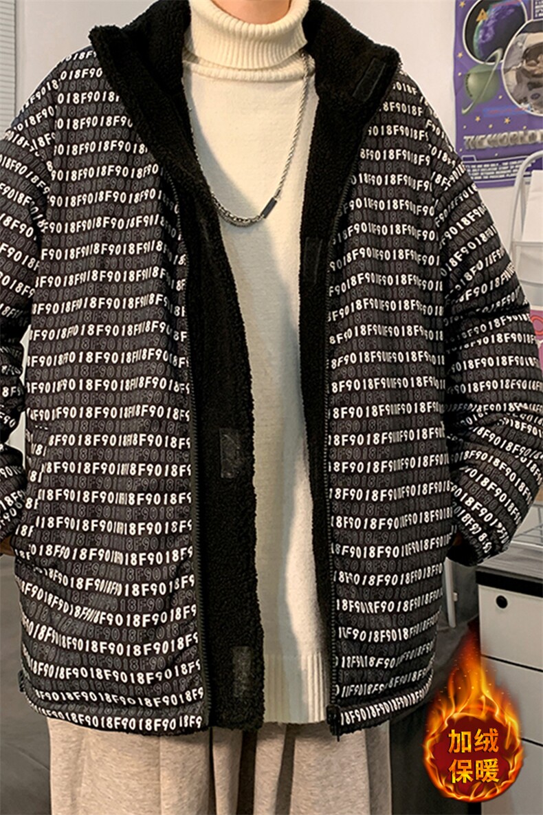 字母两面穿冬季中性棉衣加厚保暖男棉服Z21AW130-P145限178,男装棉衣,电商A089-1