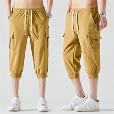 2025夏季新款男士七分裤时尚休闲马裤潮流男裤子KZ1065-P28，男装休闲裤，星座217-4