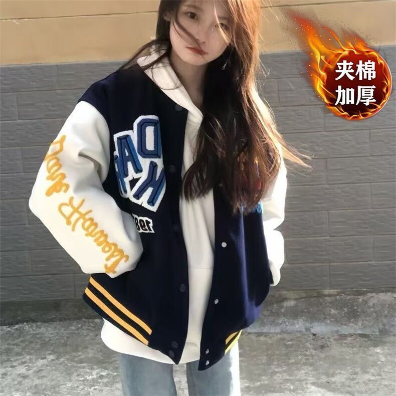 1506/QF9210/P70美式复古潮字母刺绣棒球服，女装职业装，星座1506