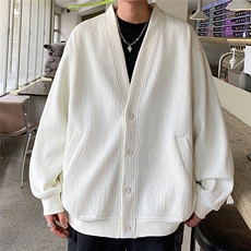 已下单24083-P85秋季新款简约百搭针织衫开衫男士宽松大码外套，男装针织衫/毛衣，电商B280-1（原A049）
