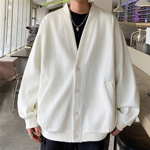已下单24083-P85秋季新款简约百搭针织衫开衫男士宽松大码外套,啦啦家日常穿搭图片