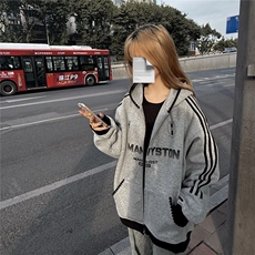 纯棉卫衣男女韩版潮流宽松字母高街帅气2025秋冬ins外套WY003-P52，女装短外套，星座412-3