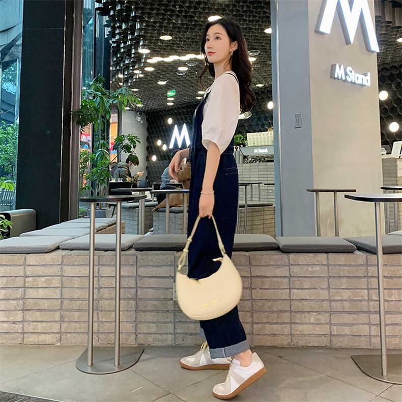 2022夏季时尚背带裤女薄款显瘦白搭两件套圆领短袖上衣韩版牛仔裤,女装牛仔裤,梦懿尔