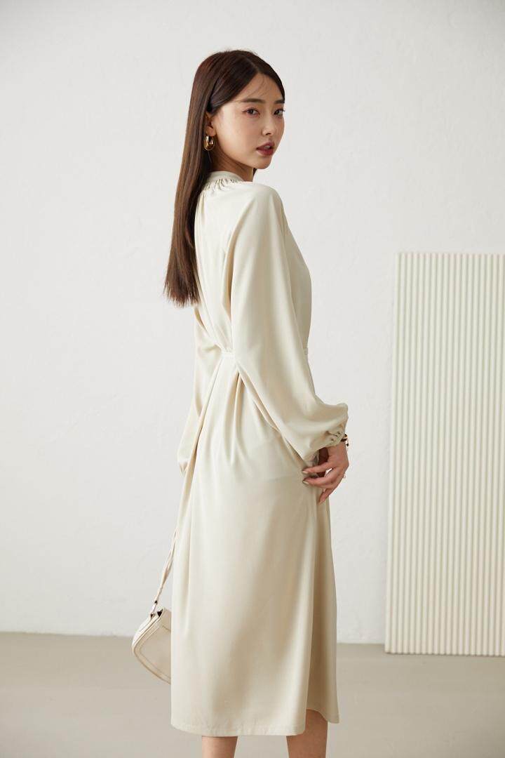 《现货》高端褶皱长款连衣裙，女装连衣裙，M&VC