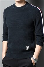 C88032限价118元男式2023秋冬新款长袖毛衣抗起球泡泡纱针织衫P78图片